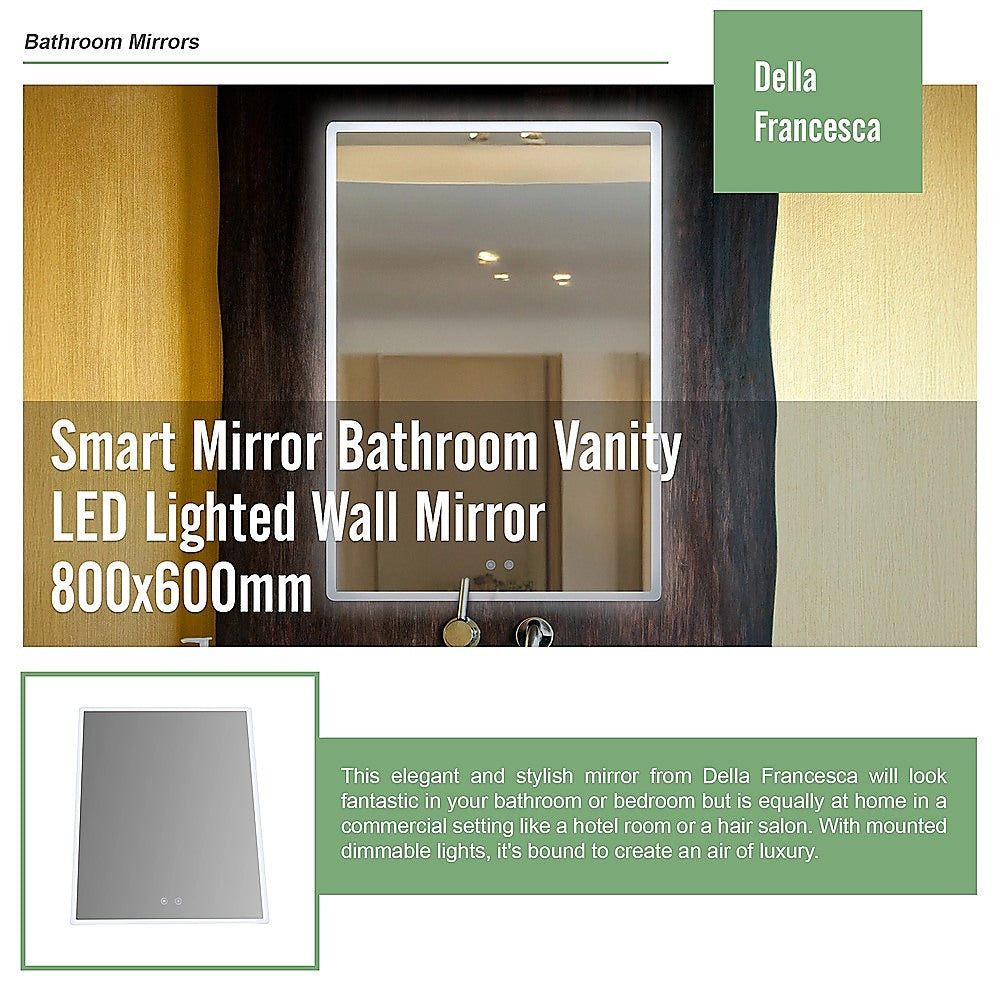 Smart Mirror Bathroom Vanity LED Lighted Wall Mirror 800x600mm V63-837521