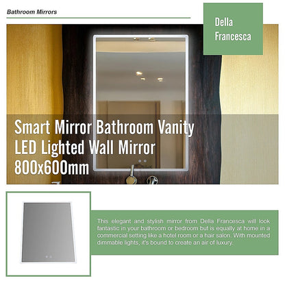Smart Mirror Bathroom Vanity LED Lighted Wall Mirror 800x600mm V63-837521