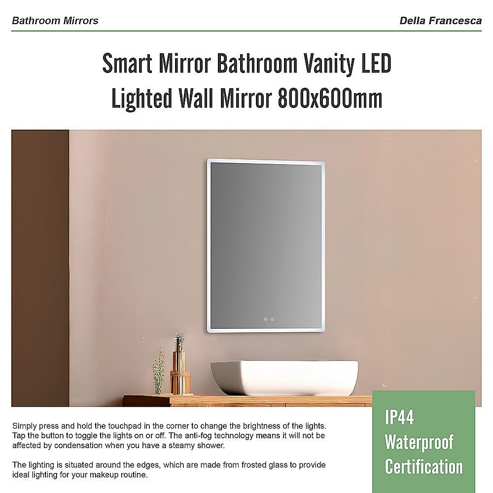 Smart Mirror Bathroom Vanity LED Lighted Wall Mirror 800x600mm V63-837521