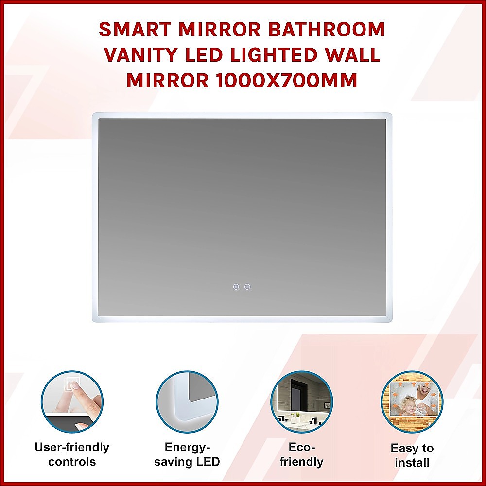 Smart Mirror Bathroom Vanity LED Lighted Wall Mirror 1000x700mm V63-837531