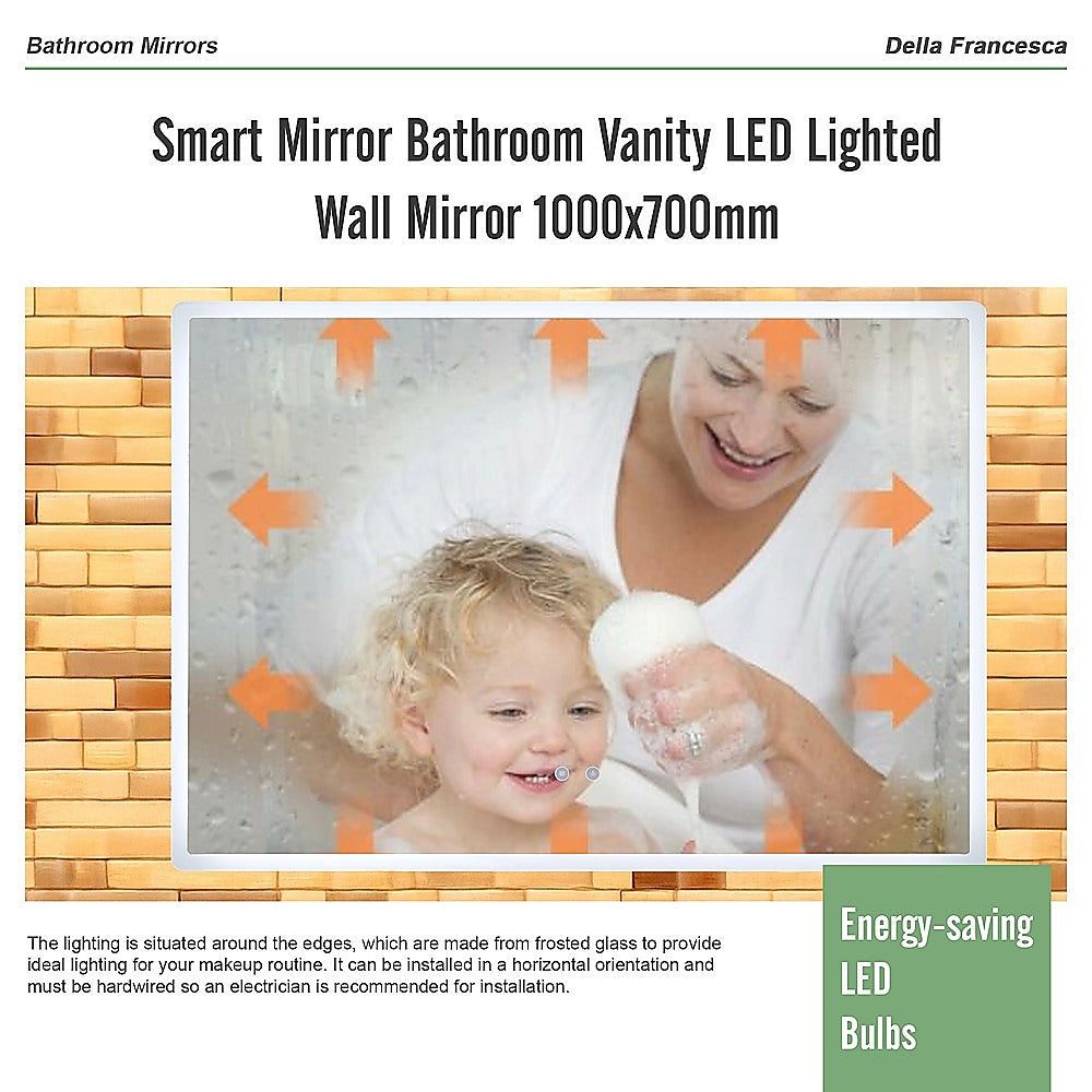 Smart Mirror Bathroom Vanity LED Lighted Wall Mirror 1000x700mm V63-837531