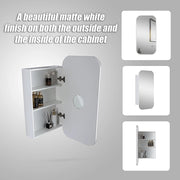 Rectangle Wall Hung Bathroom Mirror Shaving Cabinet Vanity Matte White V63-837551