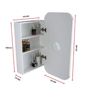 Rectangle Wall Hung Bathroom Mirror Shaving Cabinet Vanity Matte White V63-837551