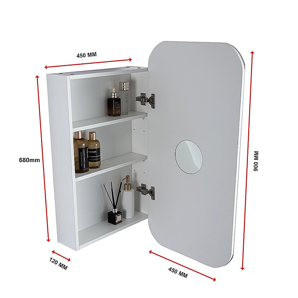 Rectangle Wall Hung Bathroom Mirror Shaving Cabinet Vanity Matte White V63-837551