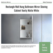 Rectangle Wall Hung Bathroom Mirror Shaving Cabinet Vanity Matte White V63-837551