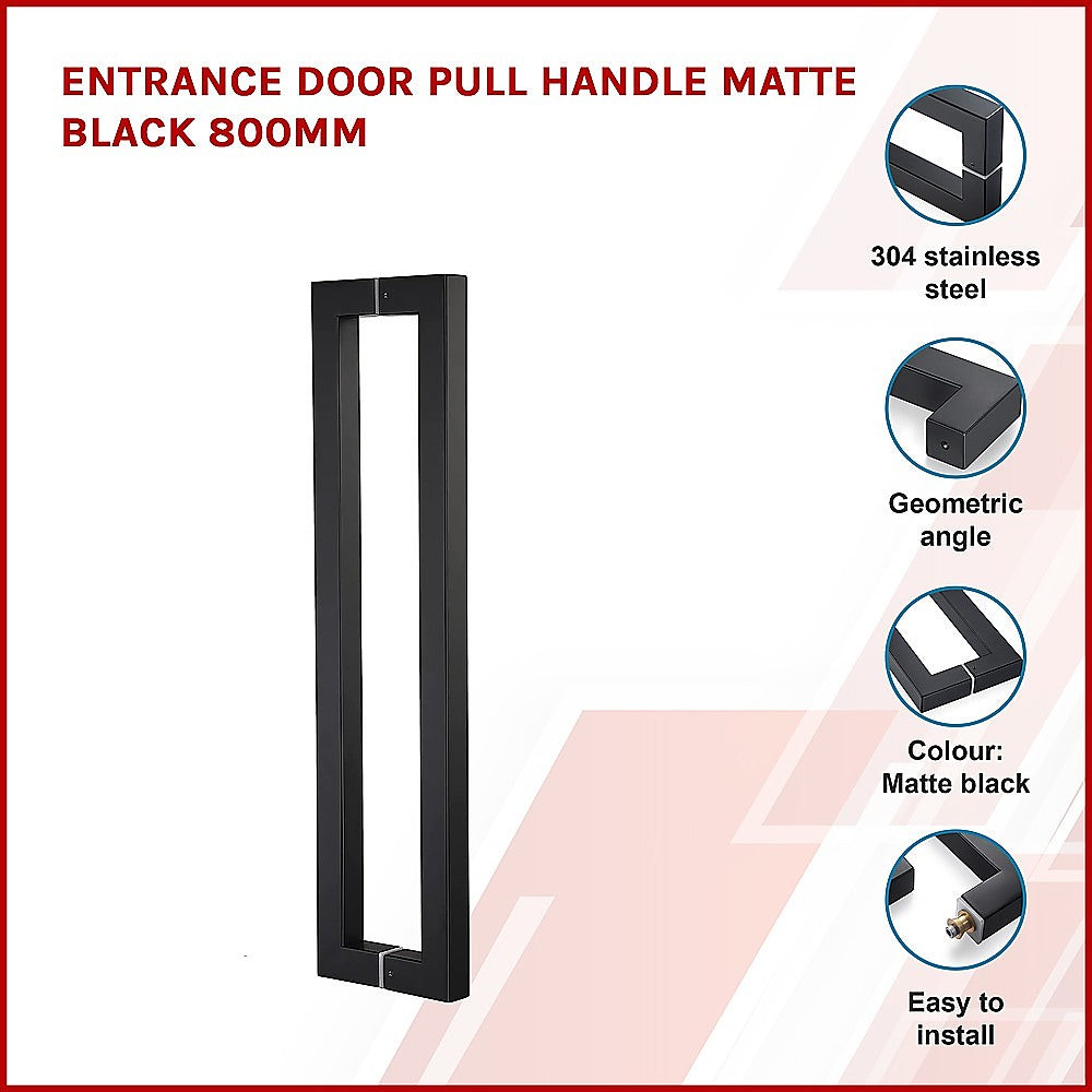 Entrance Door Pull Handle Matte Black 800mm V63-837571