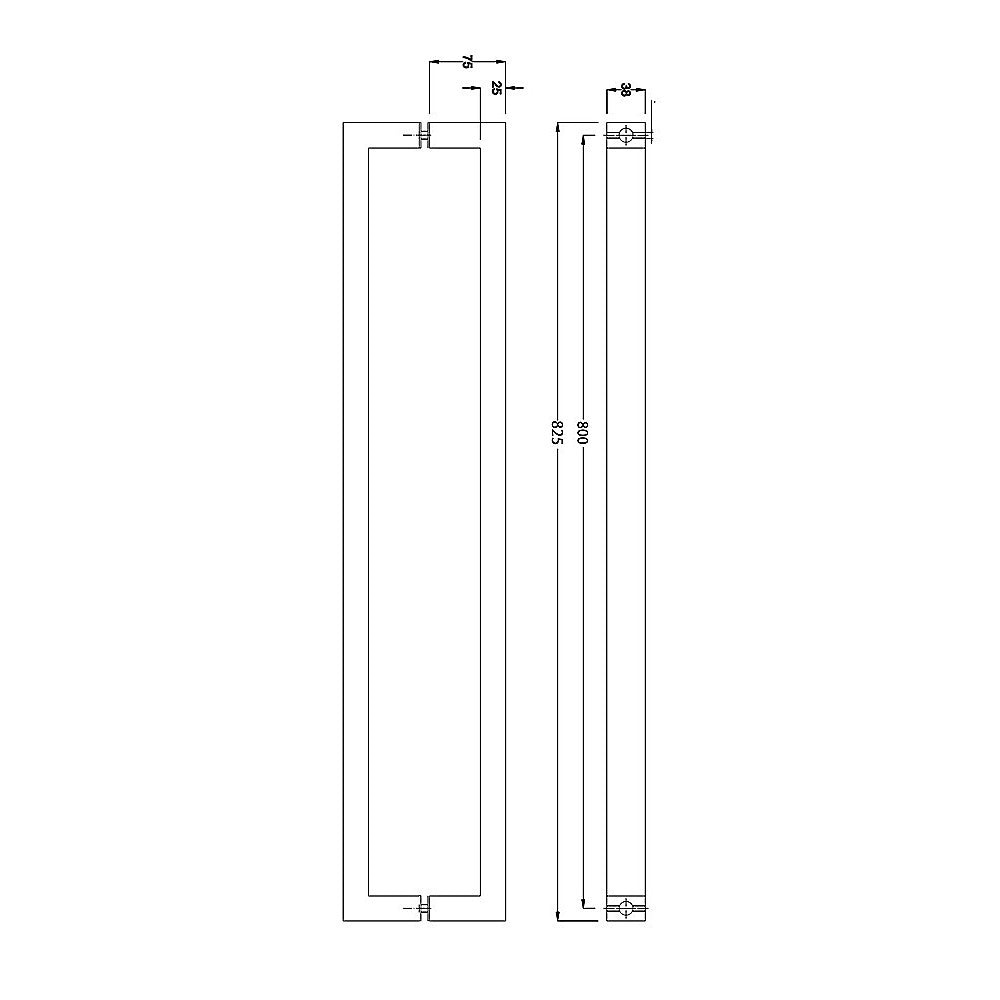 Entrance Door Pull Handle Matte Black 800mm V63-837571