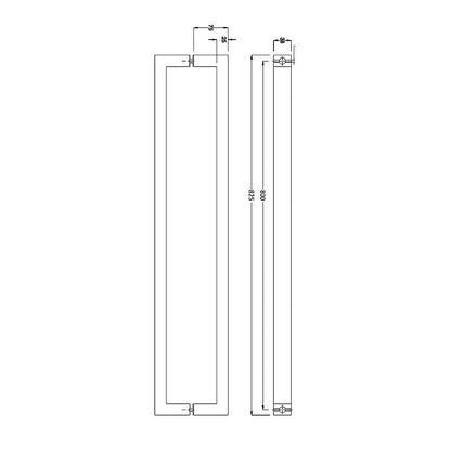 Entrance Door Pull Handle Matte Black 800mm V63-837571