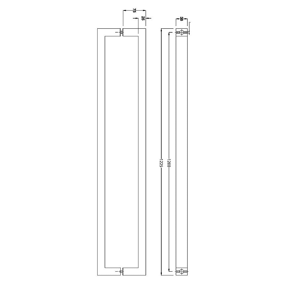 Entrance Door Pull Handle Matte Black 1200mm V63-837581