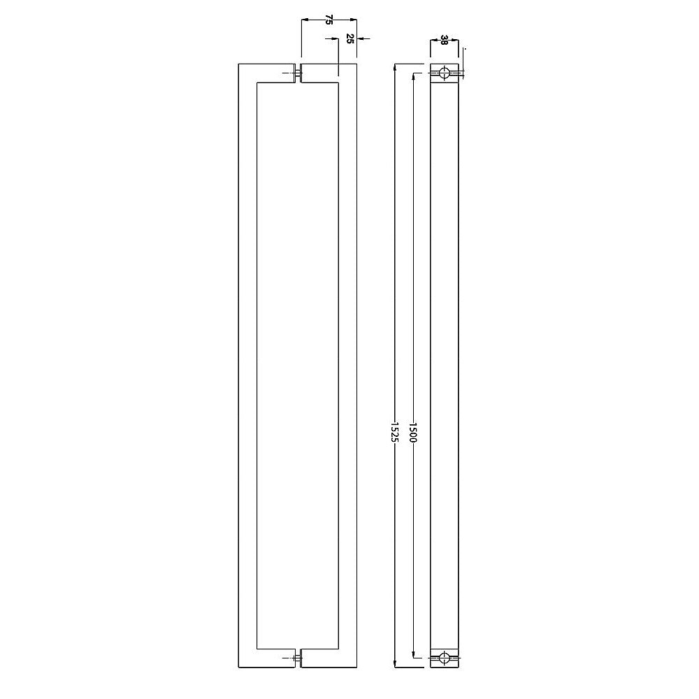 Entrance Door Pull Handle Matte Black 1500mm V63-837591
