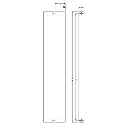 Entrance Door Pull Handle Matte Black 1500mm V63-837591