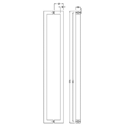 Entrance Door Pull Handle Matte Black 1800mm V63-837601