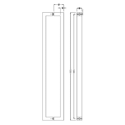 Entrance Door Pull Handle Brushed satin 1200mm V63-837621