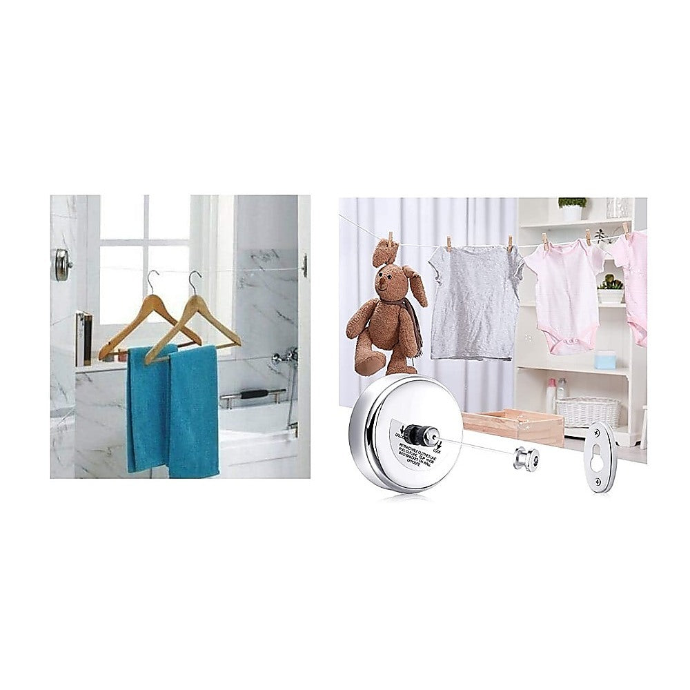 Stainless Steel Retractable Single Clothes Line Dryer Laundry Indoor Outdoor V63-837651