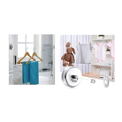 Stainless Steel Retractable Single Clothes Line Dryer Laundry Indoor Outdoor V63-837651