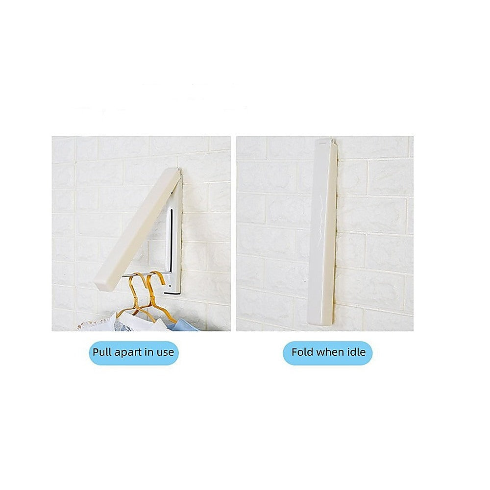 Folding Wall Mount Retractable Clothes Hanger Laundry Drying Rack Organiser V63-837681
