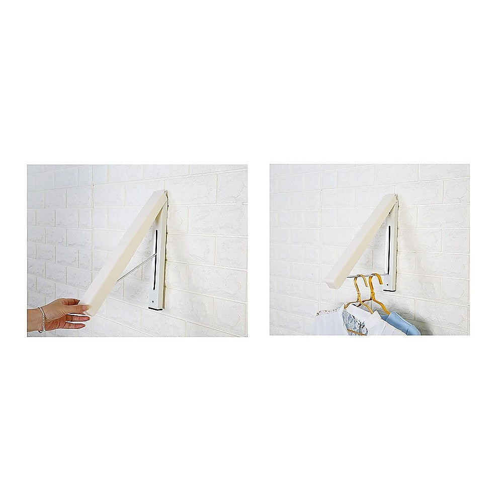 Folding Wall Mount Retractable Clothes Hanger Laundry Drying Rack Organiser V63-837681