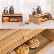 Bamboo Bread Bin Storage Box Kitchen Loaf Pastry Container V63-837721