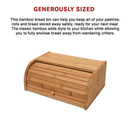 Bamboo Bread Bin Storage Box Kitchen Loaf Pastry Container V63-837721