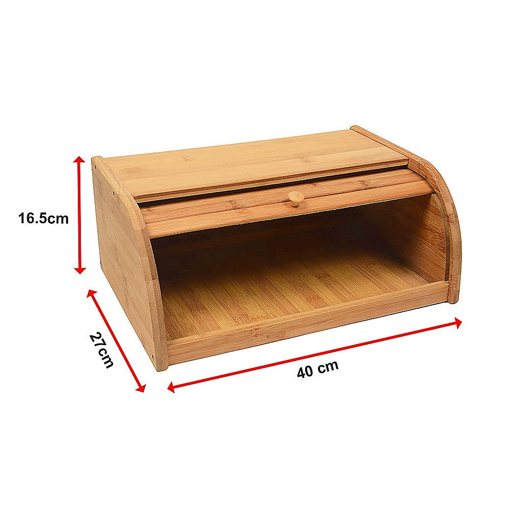 Bamboo Bread Bin Storage Box Kitchen Loaf Pastry Container V63-837721