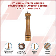 10" Manual Pepper Grinder Multipurpose Flavouring Bottle Cruet Kitchen Tools V63-837731