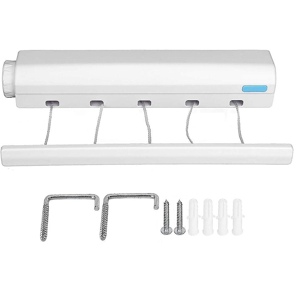 Retracting Clothesline 5 Line 18m Hanging Clothes Space Hanger V63-837781