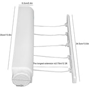 Retracting Clothesline 5 Line 18m Hanging Clothes Space Hanger V63-837781
