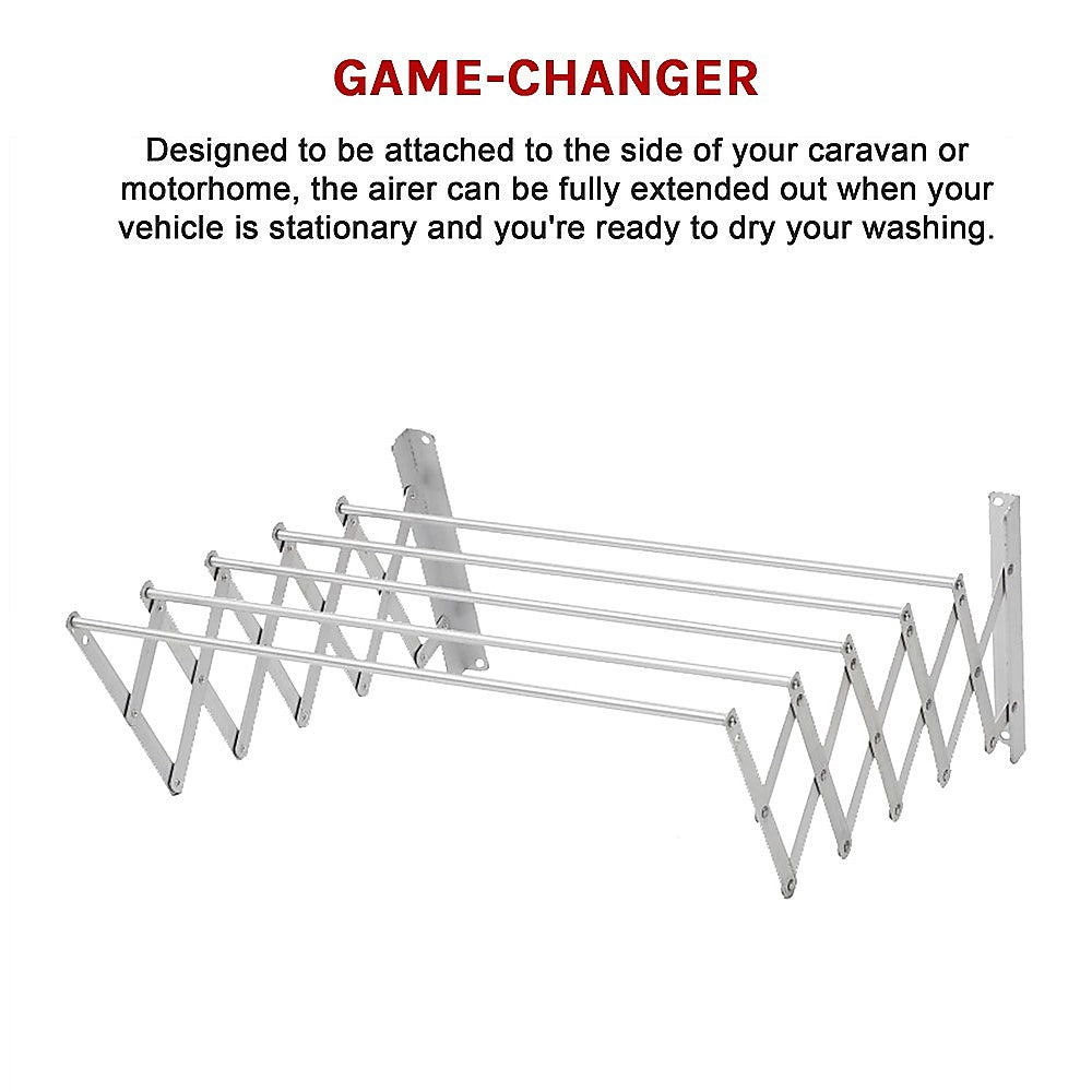 Pull Out Clothes Airer - Expanding Laundry Drying Line for Caravan, RV & Home V63-837791
