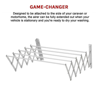 Pull Out Clothes Airer - Expanding Laundry Drying Line for Caravan, RV & Home V63-837791