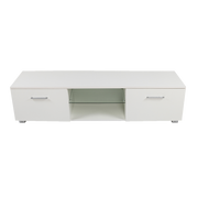TV Cabinet Entertainment Unit Stand High Gloss Storage Shelf 140cm White V63-837811