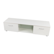 TV Cabinet Entertainment Unit Stand High Gloss Storage Shelf 140cm White V63-837811