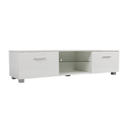 TV Cabinet Entertainment Unit Stand High Gloss Storage Shelf 140cm White V63-837811