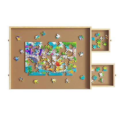 Wooden Jigsaw Puzzle Table Board Storage Table Tray Puzzle For Adult Kid V63-837831