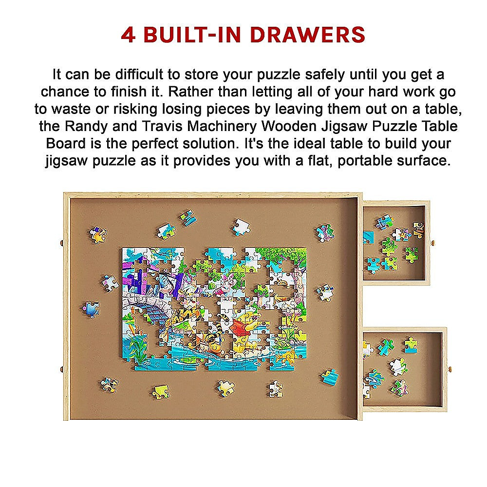 Wooden Jigsaw Puzzle Table Board Storage Table Tray Puzzle For Adult Kid V63-837831
