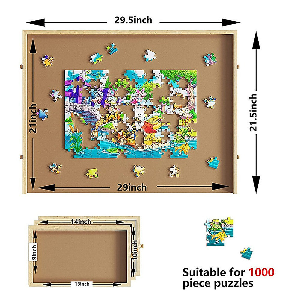 Wooden Jigsaw Puzzle Table Board Storage Table Tray Puzzle For Adult Kid V63-837831