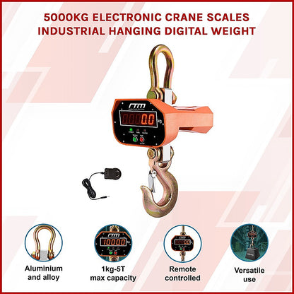 5000kg Electronic Crane Scales Industrial Hanging Digital Weight V63-837861