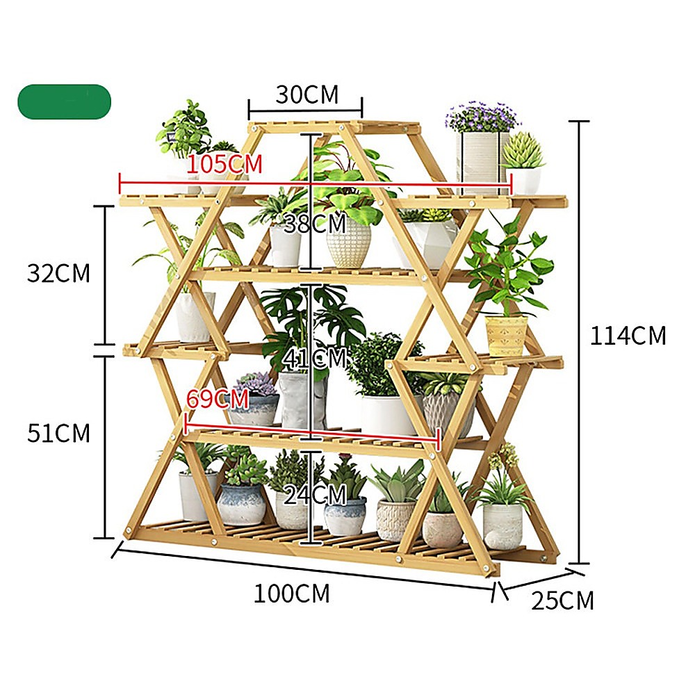 Bamboo Multilayer Flower Plant Bonsai Rack Shelf Stand Porch Lawn Patio V63-837881
