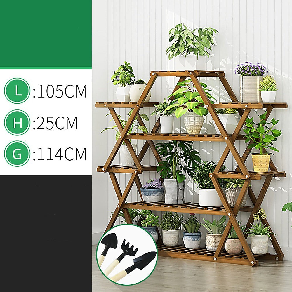 Bamboo Multilayer Flower Plant Bonsai Rack Shelf Stand Porch Lawn Patio V63-837891