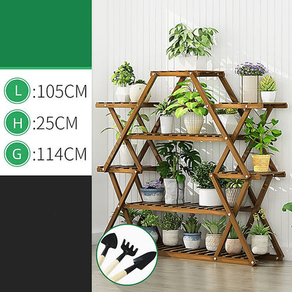 Bamboo Multilayer Flower Plant Bonsai Rack Shelf Stand Porch Lawn Patio V63-837891