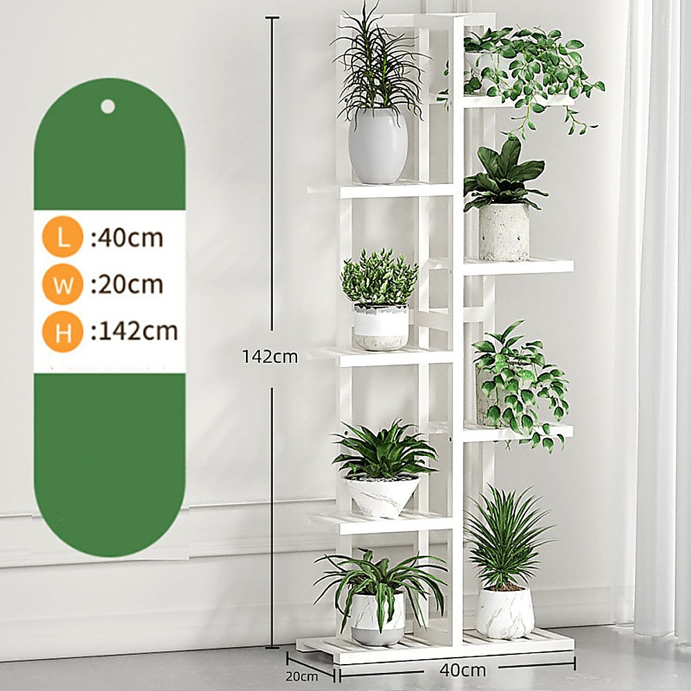 6 Tiers Vertical Bamboo Plant Stand Staged Flower Shelf Rack Outdoor Garden V63-837971
