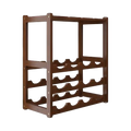 Bamboo Wine Rack Free Standing 15 Bottles with 6 Glasses Holder Storage in Dark Brown V63-837981