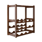 Bamboo Wine Rack Free Standing 15 Bottles with 6 Glasses Holder Storage in Dark Brown V63-837981