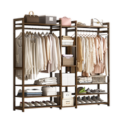 Portable Clothes Rack Coat Garment Stand Bamboo Rail Hanger Airer Closet V63-838071
