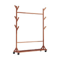 Portable Clothes Rack Coat Garment Stand Bamboo Rail Hanger Airer Closet V63-838101