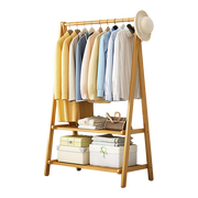 Portable Clothes Rack Coat Garment Stand Bamboo Rail Hanger Airer Closet V63-838121