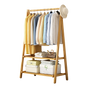 Portable Clothes Rack Coat Garment Stand Bamboo Rail Hanger Airer Closet V63-838121