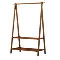 Portable Clothes Rack Coat Garment Stand Bamboo Rail Hanger Airer Closet V63-838131