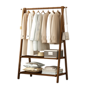 Portable Clothes Rack Coat Garment Stand Bamboo Rail Hanger Airer Closet V63-838131