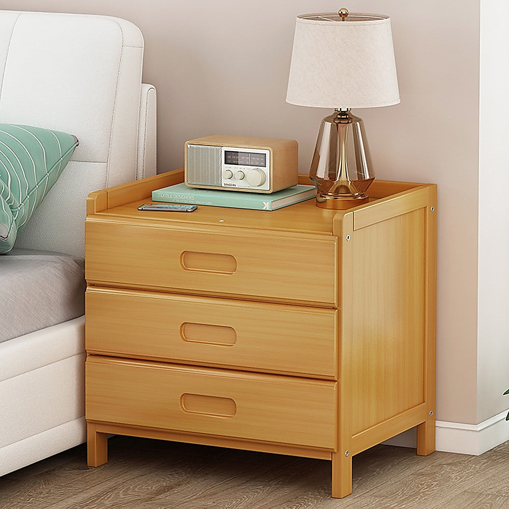 Bamboo Bedside Table Nightstand Storage Bedroom Sofa Side Stand V63-838181