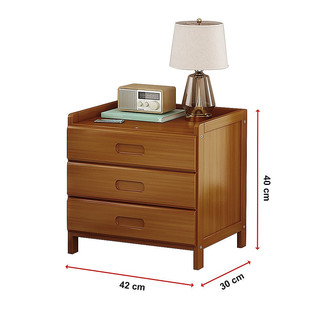 Bamboo Bedside Table Nightstand Storage Bedroom Sofa Side Stand V63-838191